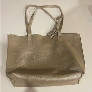 Gold Leather Tote Bag